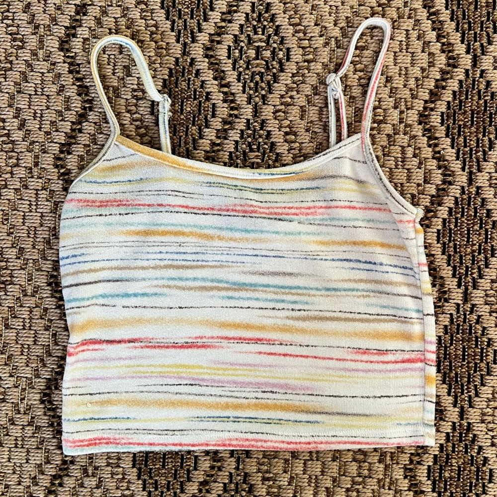 love this multi colored stripe crop top